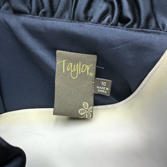 Just Taylor Dress 10 RUFFLE NECK Black SATIN SHEATH Pencil LDB Evening Cocktail - Picture 12 of 13